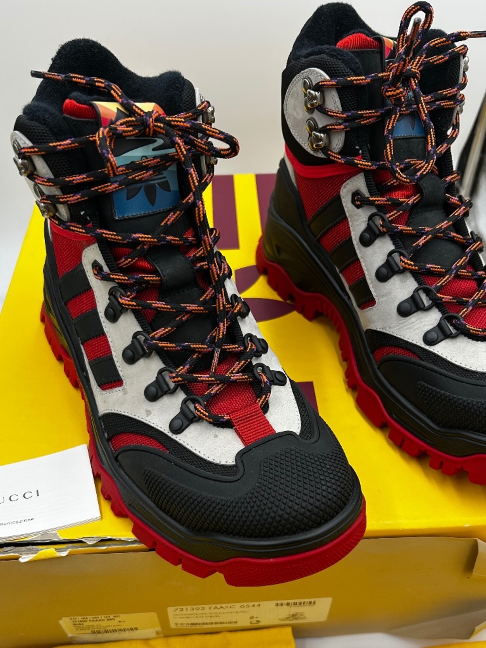Men’s Gucci X Adidas Lace-Up Boots. Size 8.5. Made in Italy.